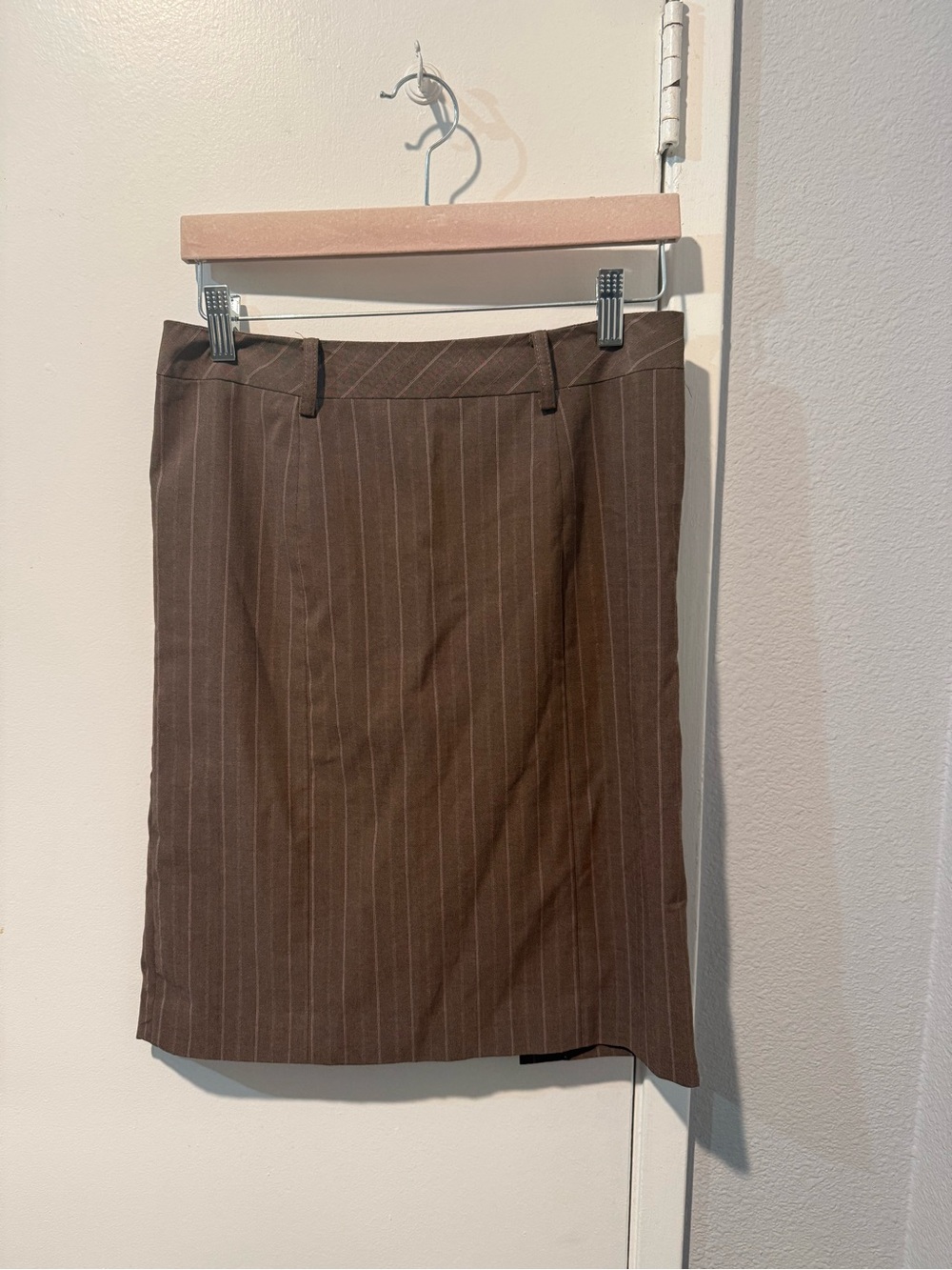 Valerie Stevens Brown Pinstripe Pencil Skirt